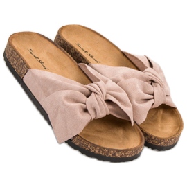 Sweet Shoes Pantofole in pelle scamosciata marrone 1