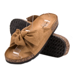 Sweet Shoes Pantofole in pelle scamosciata marrone 1