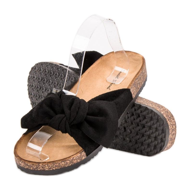 Sweet Shoes Pantofole in pelle scamosciata nero 1