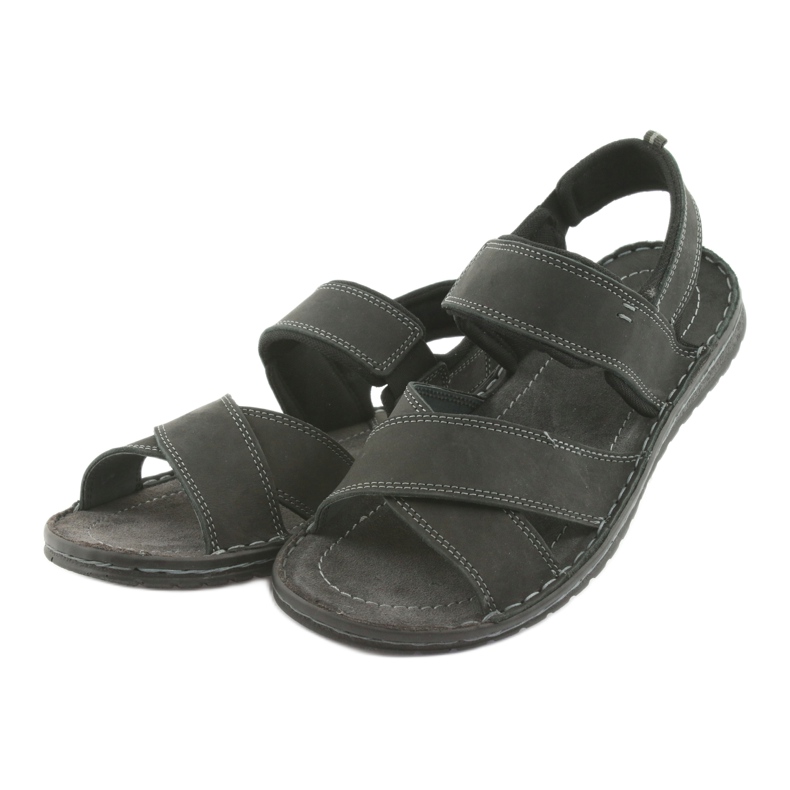 Riko Sandali in pelle sportiva maschile 852 nero 3