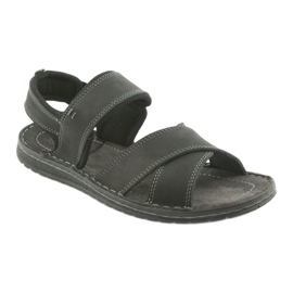 Riko Sandali in pelle sportiva maschile 852 nero 1