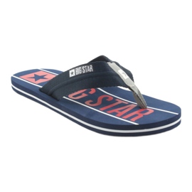 Pantofole da uomo Big Star 174658 blu navy bianco rosso 1