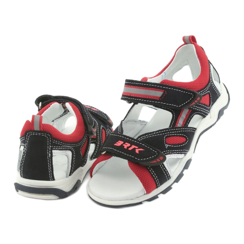 Bartek Sandals in pelle ragazzi velcro 16176 rosso blu scuro 4