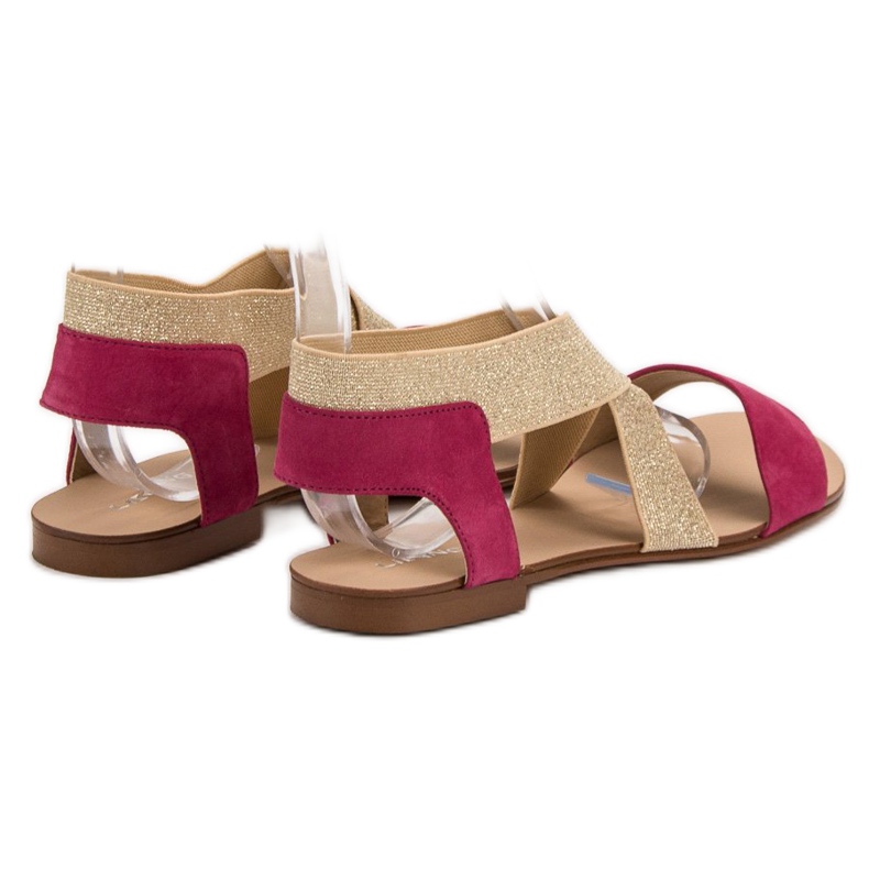 SHELOVET Sandali flat eleganti marrone rosa 1