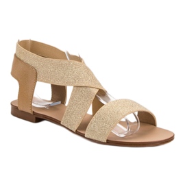 SHELOVET Sandali flat eleganti marrone 2