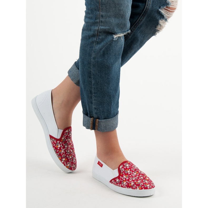Lovery Slip casual bianca rosso 1