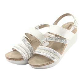 Sandali con zeppa INBLU EN009 argento bianca grigio 3