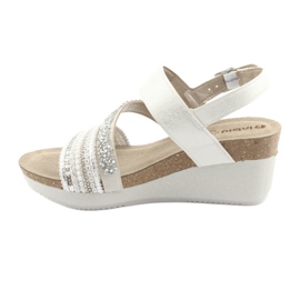Sandali con zeppa INBLU EN009 argento bianco grigio 2