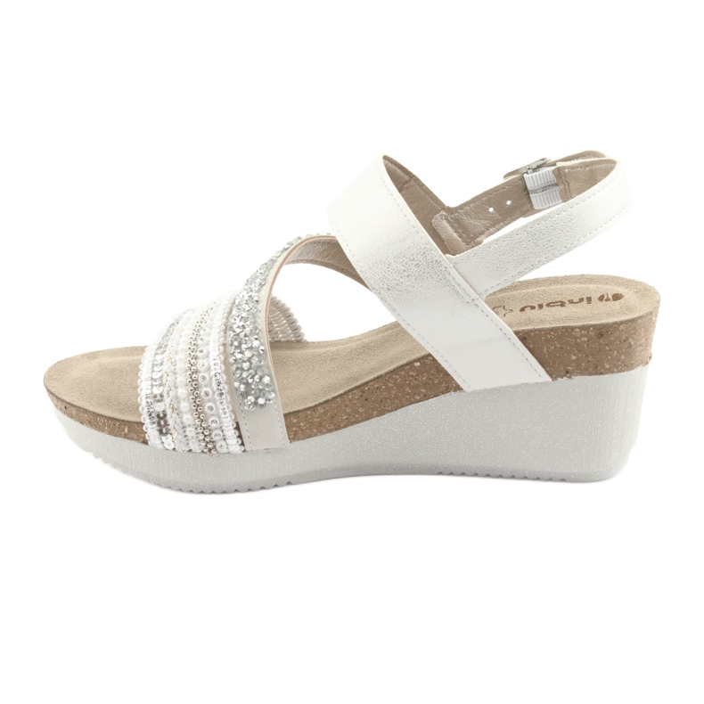 Sandali con zeppa INBLU EN009 argento bianca grigio 2