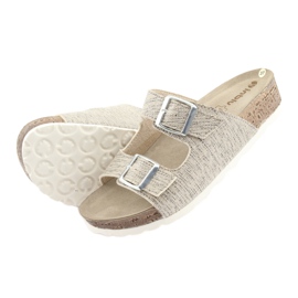 Pantofole donna Inblu NM013 beige con particelle argento marrone grigio 5