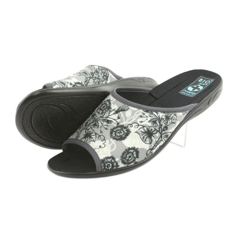 Pantofole da donna Adanex 23981 grigie nero grigio écru 4