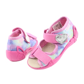 Scarpe per bambini Befado 342P005 arcobaleno blu grigio giallo rosa 1