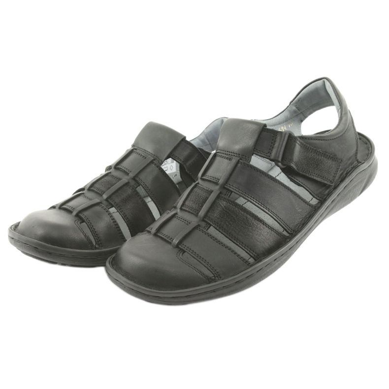 Sandali sportivi da uomo Riko 619 neri nero 3