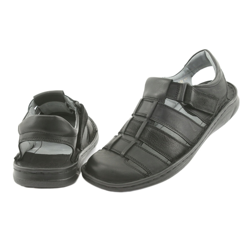 Sandali sportivi da uomo Riko 619 neri nero 4