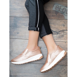SHELOVET Scarpe Slip-On dorate rosa 1