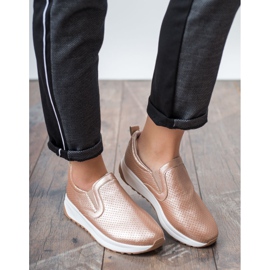 SHELOVET Scarpe Slip-On dorate rosa 2