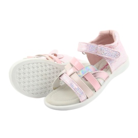 Sandali rosa da bambina American Club GC26 grigio 5