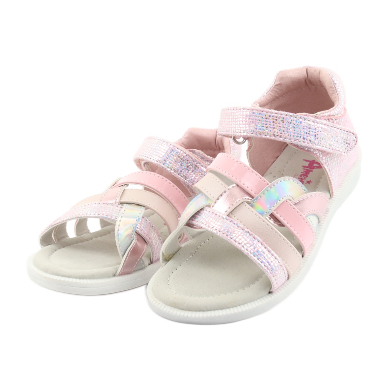 Sandali rosa da bambina American Club GC26 grigio 3
