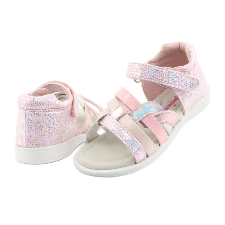 Sandali rosa da bambina American Club GC26 grigio 4