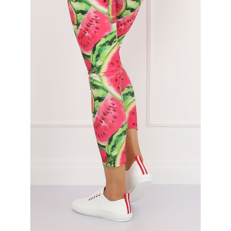 Sneakers donna bianche e rosse B111-17 WHITE/RED bianco 2