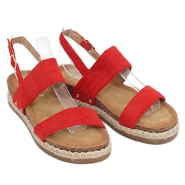 Sandali con suola in sughero rosso CH-118 Red 2