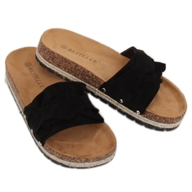 Pantofole espadrillas nere BJS-002 Black nero 2