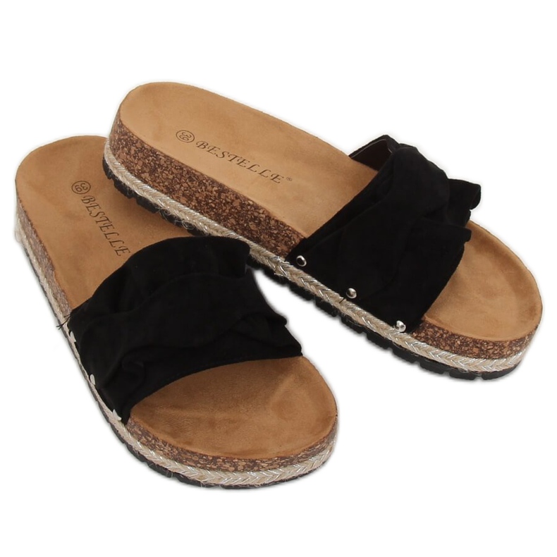 Pantofole espadrillas nere BJS-002 Black nero 2