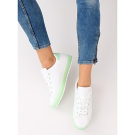 Sneakers da donna bianche e verdi 9118 Green bianca verde 2