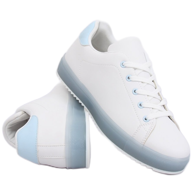 Sneakers da donna bianche e blu 9118 Blue bianca 1
