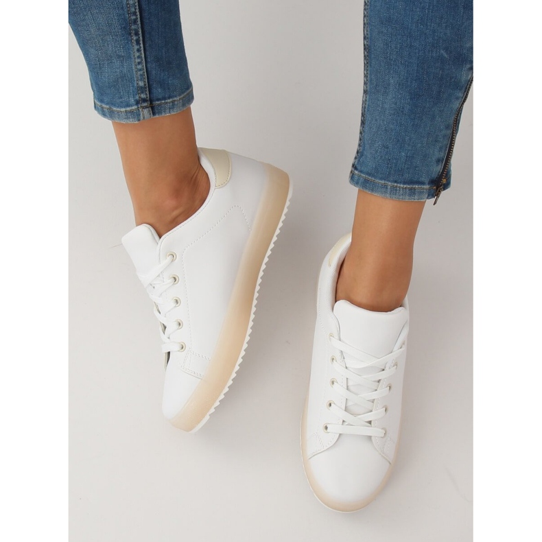 Sneakers da donna bianche e beige 9118 Beige bianco marrone 2