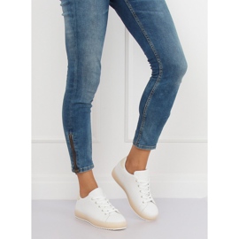 Sneakers da donna bianche e beige 9118 Beige bianco marrone 1