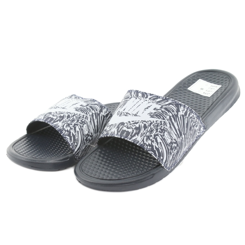 Nike Benassi Just Do It Print 631261-403 Slide bianco blu navy 2