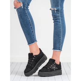 SHELOVET Creeper in pelle scamosciata nero 1