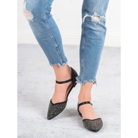 Primavera Ballerine Fissate Con Cubic Zirconia nero 2