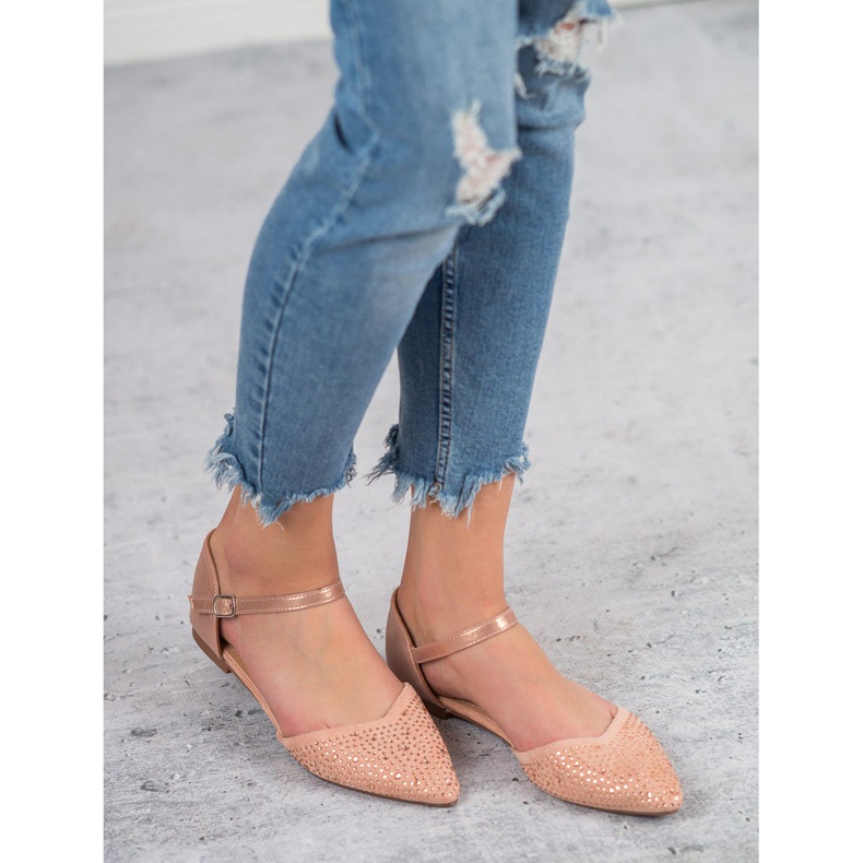 Primavera Ballerine Fissate Con Cubic Zirconia rosa 2
