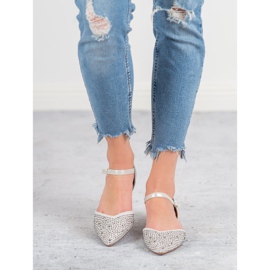 Primavera Ballerine Fissate Con Cubic Zirconia grigio 1