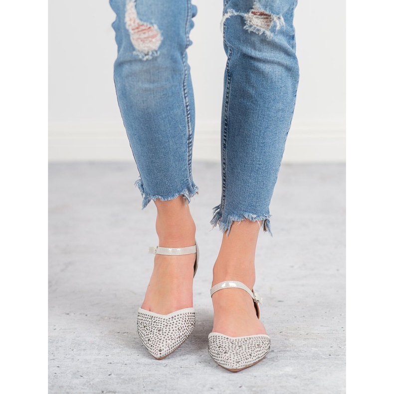 Primavera Ballerine Fissate Con Cubic Zirconia grigio 1