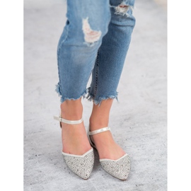 Primavera Ballerine Fissate Con Cubic Zirconia grigio 2