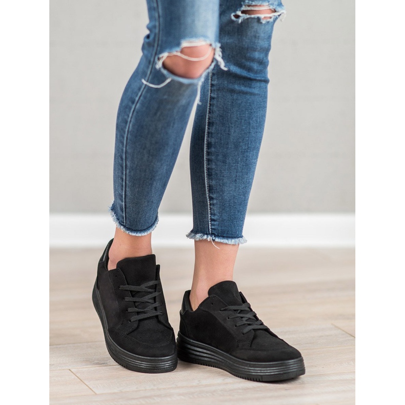 SDS Scarpe sportive in pelle scamosciata nero 2