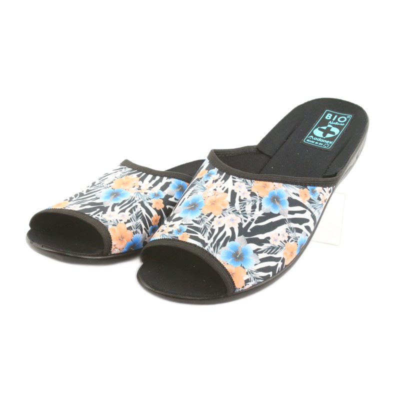 Pantofole donna zebra Adanex 23877 bianco nero blu arancia 3