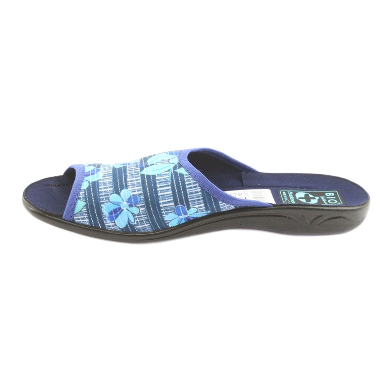 Pantofole da donna con fiori Adanex 23863 blu navy blu verde 2