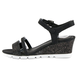 Ideal Shoes Sandali con zeppa neri nero 2