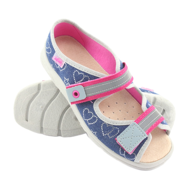 Scarpe per bambini Befado 869Y134 grigio rosa blu navy 3