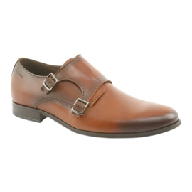 Tur Scarpe formali Monki in pelle con fibbia marrone 1