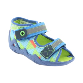Pantofole Befado 250P059 blu, verdi arancia verde 1
