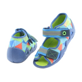 Pantofole Befado 250P059 blu, verdi arancia verde 4