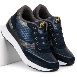 Kylie Scarpe Blu Navy Con Un Motivo 1