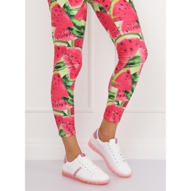 Sneakers da donna bianche e rosa 2B9XX923 WHITE / ROSERED bianco 1