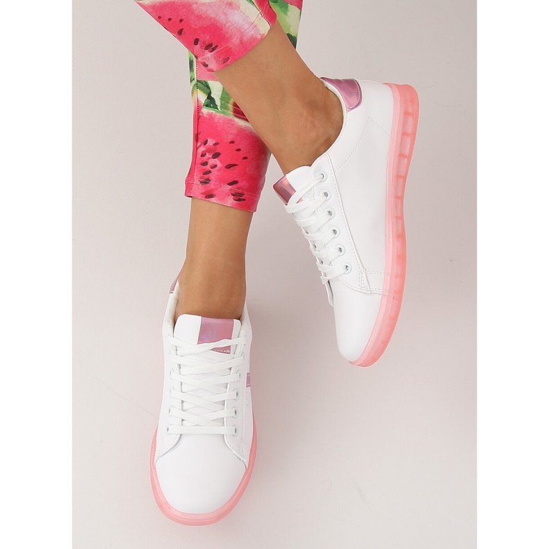 Sneakers da donna bianche e rosa 2B9XX923 WHITE / ROSERED bianco 2