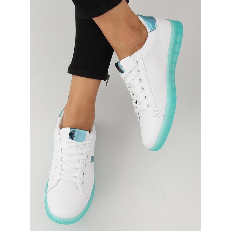 Sneakers da donna bianche e verdi 2B9XX923 WHITE / GREEN bianco verde 1